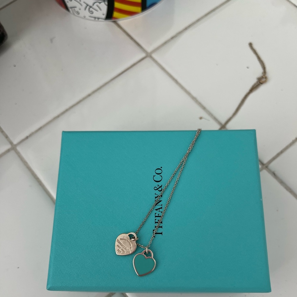 Tiffany necklace with 2 hearts. $150 firm